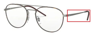 Branches originales Ray-Ban RB6414V vue, couleur 3043 · Supérieur havane sur rubber gunmetal