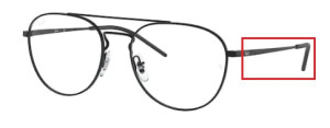 Branches originales Ray-Ban RB6414V vue, couleur 3044 · Rubber noir