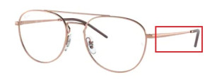Branches originales Ray-Ban RB6414V vue, couleur 3094 · Rose or