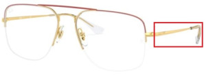 Branches originales Ray-Ban RB6441 vue THE GENERAL GAZE, couleur 3050 · Amaranth sur arista