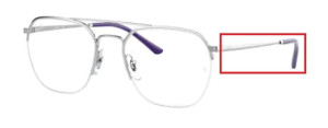 Branches originales Ray-Ban RB6444 vue, couleur 3114 · Argent