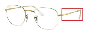 Branches originales Ray-Ban RB6448 vue, couleur 3104 · Blanc sur legend or