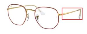 Branches originales Ray-Ban RB6448 vue, couleur 3106 · Rouge sur legend or