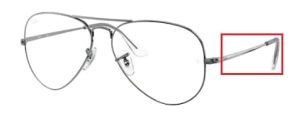 Branches originales Ray-Ban RB6489 Aviator, couleur 2502 · Gunmetal
