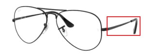 Branches originales Ray-Ban RB6489 Aviator, couleur 2503 · Noir mat