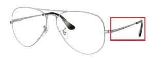 Branches originales Ray-Ban RB6489 Aviator, couleur 2538 · Argent mat