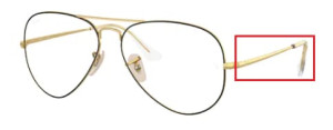 Branches originales Ray-Ban RB6489 Aviator, couleur 2890 · Or