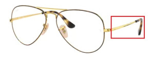 Branches originales Ray-Ban RB6489 Aviator, couleur 2945 · Or sur supérieur havane