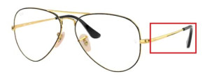 Branches originales Ray-Ban RB6489 Aviator, couleur 2946 · Or sur supérieur noir