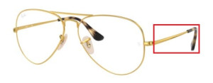 Branches originales Ray-Ban RB6489 Aviator, couleur 3033 · Or mat