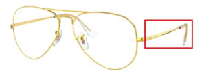 Branches originales Ray-Ban RB6489 Aviator, couleur 3086 · Legend or