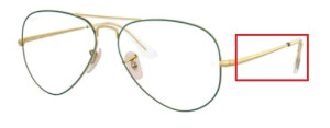 Branches originales Ray-Ban RB6489 Aviator, couleur 3136 · Petroleum