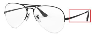 Branches originales Ray-Ban RB6589 vue Aviator Gaze, couleur 2509 · Noir brillant