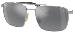 Verres originaux Ray-Ban RB3715M, couleur 6G · Gris miroir argent · plastique