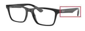 Branches originales Ray-Ban RB7025 vue, couleur 2000 · Noir brillant
