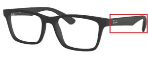 Branches originales Ray-Ban RB7025 vue, couleur 2077 · Noir mat