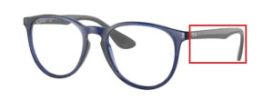 Branches originales Ray-Ban RB7046 Erika, couleur 8084 · Transparent bleu