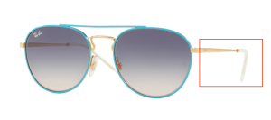 Branches originales Ray-Ban RB3589, couleur 9057 · Or supérieur sur bleu clair