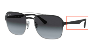 Branches originales Ray-Ban RB3570, couleur 9004 · Argent supérieur noir