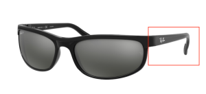 Branches originales Ray-Ban RB2027 Predator 2, couleur 601 · Noir