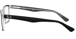 Branches originales Ray-Ban RB5287, couleur 2034 · Supérieur noir sur transparent