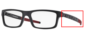 Branches originales Oakley OO8026 Currency, couleur 12 · Noir satiné/cardinal rouge