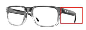 Branches originales Oakley OO8156 Holbrook RX, couleur 06 · Noir poli transparent fade
