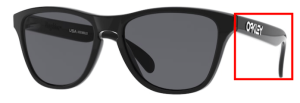 Branches originales Oakley OO9006 Frogskins XS, couleur 01 · Noir poli
