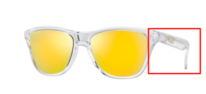 Branches originales Oakley OO9006 Frogskins XS, couleur 28 · Transparent poli