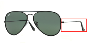 Branches originales Ray-Ban RB3025JM, couleur 002 · Noir