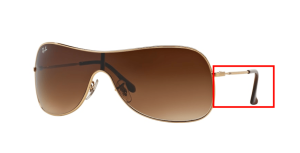 Branches originales Ray-Ban RB3529, couleur 001/13 · Arista marron