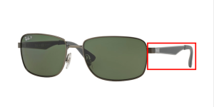 Branches originales Ray-Ban RB3529, couleur 029/9A · Mat gunmetal vert foncé polarisé