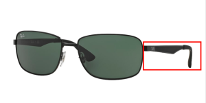Branches originales Ray-Ban RB3529, couleur 006 · Noir mat