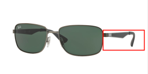 Branches originales Ray-Ban RB3529, couleur 029/71 · Mat gunmetal vert foncé