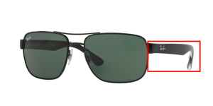 Branches originales Ray-Ban RB3530, couleur 002 · Noir