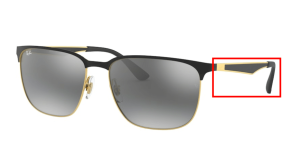 Branches originales Ray-Ban RB3569, couleur 187 · Or noir brillant