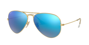 Verres originaux Ray-Ban RB3025 Aviator, couleur 4O · Flash bleu