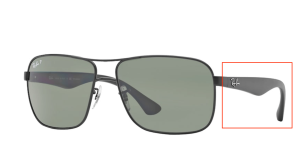 Branches originales Ray-Ban RB3516, couleur 006 · Noir mat