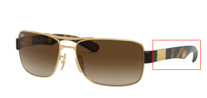 Branches originales Ray-Ban RB3522, couleur 001 · Or