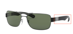 Branches originales Ray-Ban RB3522, couleur 004 · Gunmetal