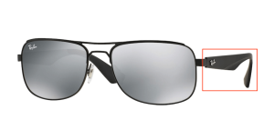 Branches originales Ray-Ban RB3524, couleur 006 · Noir mat
