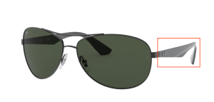 Branches originales Ray-Ban RB3526, couleur 006 · Noir mat