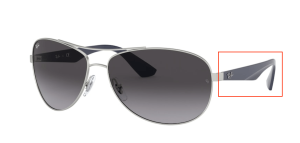 Branches originales Ray-Ban RB3526, couleur 019 · Argent mat