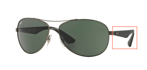 Branches originales Ray-Ban RB3526, couleur 029 · Mat gunmetal
