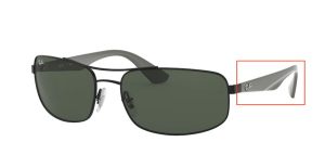 Branches originales Ray-Ban RB3527, couleur 006 · Noir mat