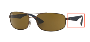 Branches originales Ray-Ban RB3527, couleur 012 · Marron mat