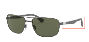 Branches originales Ray-Ban RB3528, couleur 029 · Mat gunmetal