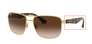 Branches originales Ray-Ban RB3533, couleur 001 · Or