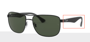 Branches originales Ray-Ban RB3533, couleur 002 · Noir