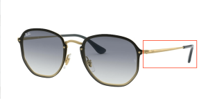 Branches originales Ray-Ban RB3579, couleur 9140 · Demi golss arista